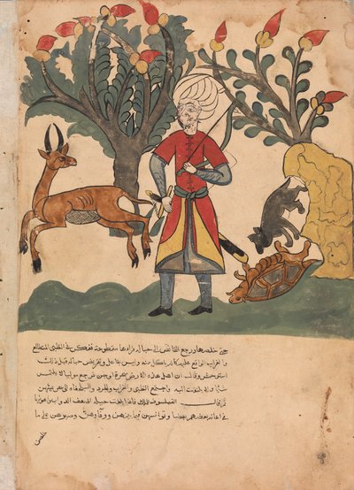 يغري الغزال الصياد بعيدًا بينما يحرر الفأر السلحفاة المقيدة ... ، القرن الثامن عشر. بواسطة غير معروف
