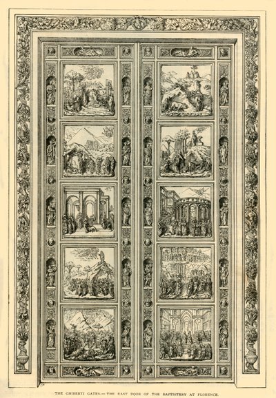 The Ghiberti Gates - الباب الشرقي للمعمودية في فلورنسا ، 1882. بواسطة غير معروف
