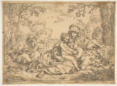 العائلة المقدسة مع القديس يوحنا المعمدان ، نسخة بعد كانتاريني ، كاليفورنيا. 1639-1648 أو بعد ذلك. بواسطة غير معروف