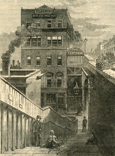 المنازل في طريق جسر واترلو ، c1878. بواسطة غير معروف