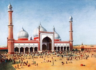 مسجد جمعة ، دلهي ، الهند ، أوائل القرن العشرين بواسطة غير معروف