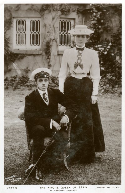 ملك وملكة إسبانيا في Osborne Cottage ، Isle of Wight ، c1906-c1919 بواسطة غير معروف