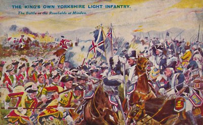 الملوك يمتلكون مشاة خفيفة في يوركشاير. المعركة في Rosefields في Minden ، 1759 ، 1939 بواسطة غير معروف