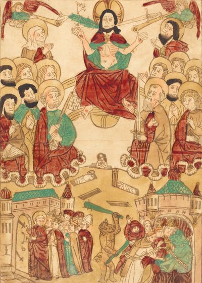 الدينونة الأخيرة مع الرسل ، ج. 1460. بواسطة غير معروف