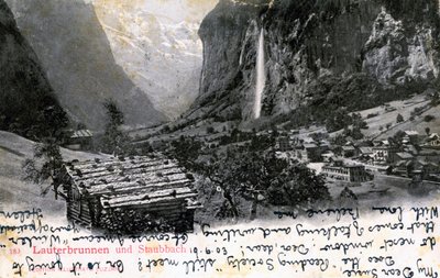 وادي لوتربرونن ، بيرنيز أوبرلاند ، سويسرا ، 1903 بواسطة غير معروف