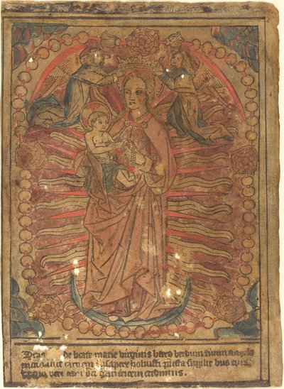 مادونا والطفل في مسبحة ، ج. 1490. بواسطة غير معروف