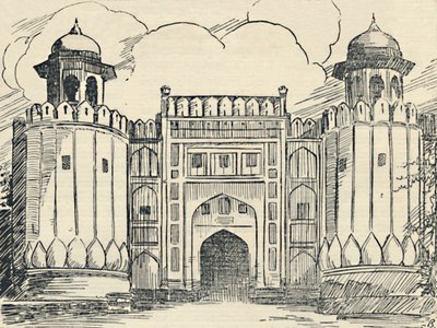 البوابة الرئيسية - حصن لاهور ، 1936. بواسطة غير معروف