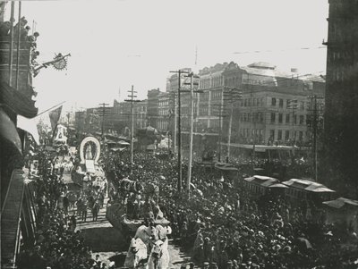 موكب ماردي غرا في شارع القناة ، نيو أورلينز ، الولايات المتحدة الأمريكية ، 1895. بواسطة غير معروف