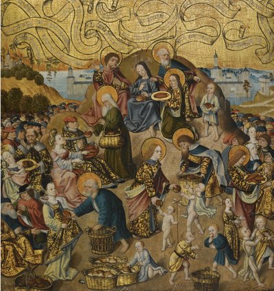 معجزة الأرغفة الخمسة وسمكتين ، ج. 1500 بواسطة غير معروف
