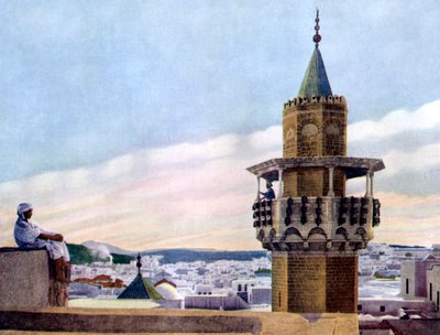 المؤذن في مئذنته يدعو المؤمنين للصلاة ، 1926 بواسطة غير معروف