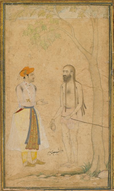 الأمير المغولي بارفيز ورجل مقدس ، كاليفورنيا. 1610. بواسطة غير معروف