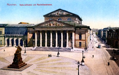 المسرح الوطني و Maximilian Strasse ، ميونيخ ، ألمانيا ، 1925 بواسطة غير معروف