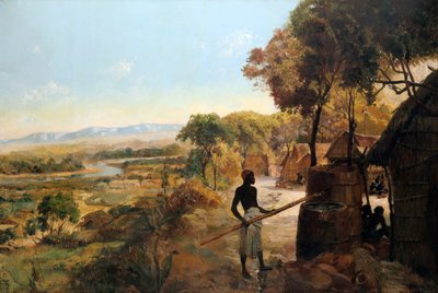 القرية الأصلية على النهر ، 1900 بواسطة غير معروف