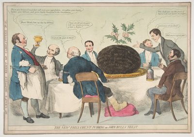 بودنغ البرلمان الجديد أو علاج جون بولز ، كاليفورنيا. 1832. بواسطة غير معروف
