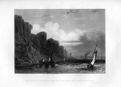 صخور Palisade على نهر هدسون ، الضفة الغربية ، نيويورك ، 1855 بواسطة غير معروف