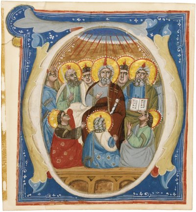 عيد العنصرة. O الأولي من Antiphoner ، ca 1320 بواسطة غير معروف