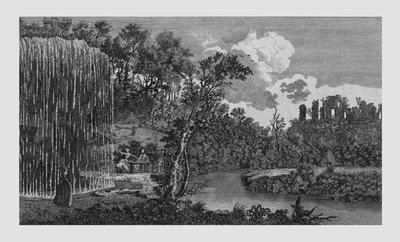 تحجر أو إسقاط بئر ، وأطلال قلعة Knaresbrough في يوركشاير ، 1771. بواسطة غير معروف