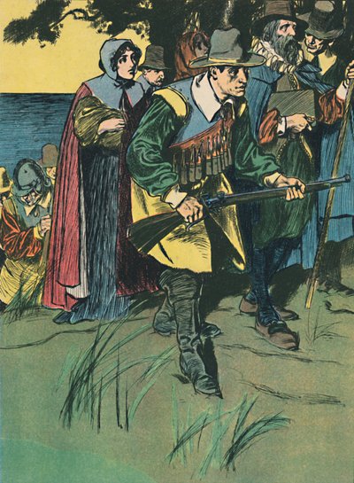 الآباء الحجاج يدخلون العالم الجديد ، c1907 بواسطة غير معروف