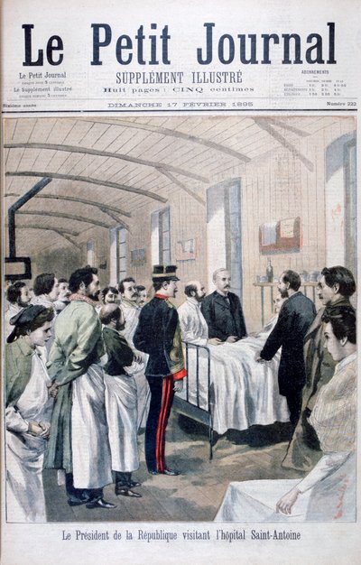 رئيس الجمهورية فيليكس فوري ، في زيارة لمستشفى سانت أنطوان ، باريس ، 1895 بواسطة غير معروف