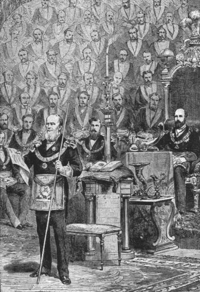 أمير ويلز التثبيت الأول بصفته سيد الماسونيين ، 28 أبريل 1875 ، 1901. بواسطة غير معروف