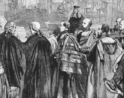 أمير ويلز يشغل مقعده لأول مرة في مجلس اللوردات ... 1863 ، 1901. بواسطة غير معروف