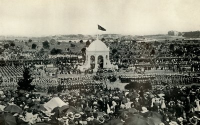 إعلان كومنولث أستراليا في سيدني في الأول من يناير عام 1901 م عام 1930. بواسطة غير معروف