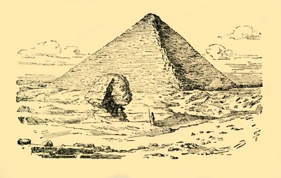 مقبرة الهرم للملك خوفو وأبو الهول في الجيزة ، مصر ، سنة ١٩٣٠. بواسطة غير معروف