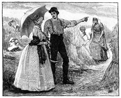 الملكة والحصادون في قلعة بلير ، c1840s ، 1900 بواسطة غير معروف