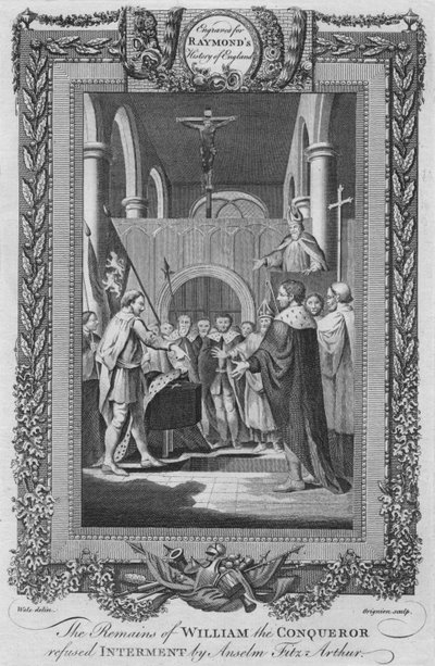 بقايا ويليام الفاتح رفض الدفن من قبل أنسيلم فيتز آرثر ، c1787 بواسطة غير معروف