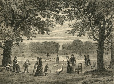 بركة مستديرة ، حدائق كنسينغتون ، c1876. بواسطة غير معروف