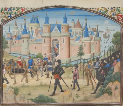 حصار صور ، 1124. صورة مصغرة من الهستوريا بواسطة ويليام صور ، 1460 بواسطة غير معروف