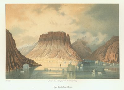 The Teufelsschloss in Kejser Franz Joseph Fjord. رحلة القطب الشمالي الألمانية الثانية إلى القطب الشمالي بواسطة غير معروف