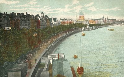The Thames Embankment ، لندن ، c1915. بواسطة غير معروف