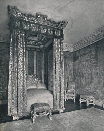 سفراء البندقية روم في نول. Bedstead صنع لجيمس الأول ، كرسي ومقاعد لل بواسطة غير معروف