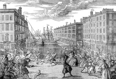 The View and Humours of Billingsgate، 1736 بواسطة غير معروف