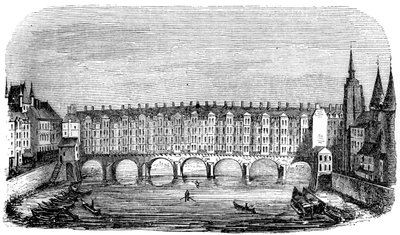 The Pont aux Changers القديمة ، باريس ، فرنسا ، القرن السادس عشر 1849 بواسطة غير معروف