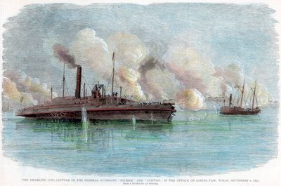 الهجوم على سابين باس ، تكساس ، الحرب الأهلية الأمريكية ، 8 سبتمبر 1863 بواسطة غير معروف