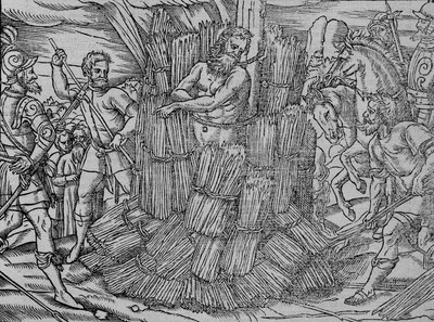 حرق السيد هيروم أوف براج ، c1563. بواسطة غير معروف