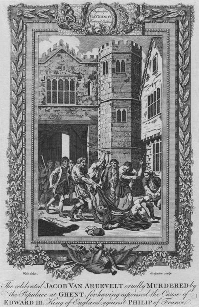 قتل يعقوب فان أردفيلت الشهير بقسوة من قبل السكان في غنت ، c1787 بواسطة غير معروف