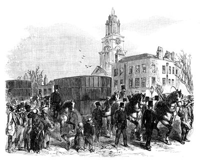 نقل الذهب الأسترالي من أرصفة الهند الشرقية إلى بنك إنجلترا ، لندن ، c1888 بواسطة غير معروف