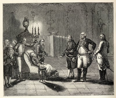 وفاة فريدريك الثاني في 17 أغسطس 1786. بواسطة غير معروف