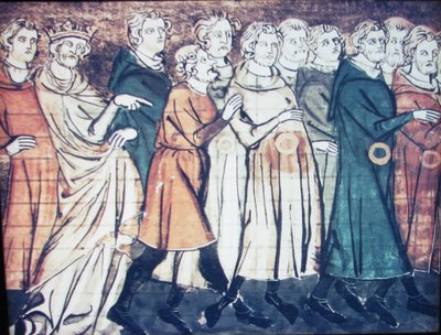 طرد اليهود من فرنسا عام 1182 صورة مصغرة من Grandes Chroniques de France ، 1320s بواسطة غير معروف