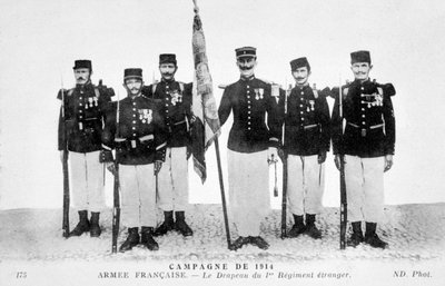 علم الفوج الأول من الفيلق الأجنبي الفرنسي ، 1914 بواسطة غير معروف