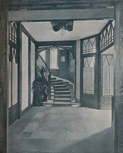 أرضية وسلم بيت Behrens ، صممه Peter Behrens ، 1901 بواسطة غير معروف