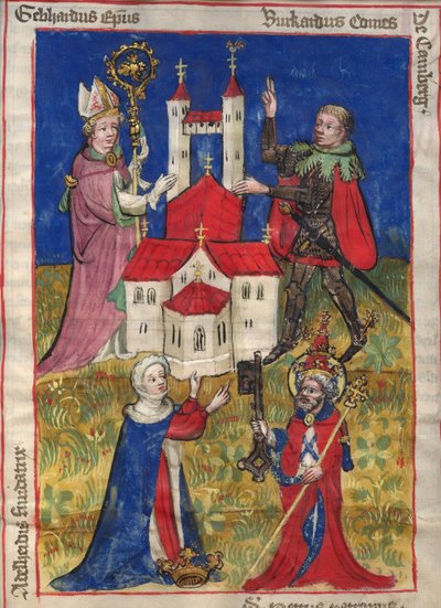 تأسيس دير Oehringen للشرائع عام 1037 من Obleybuch of Oehringen بواسطة غير معروف