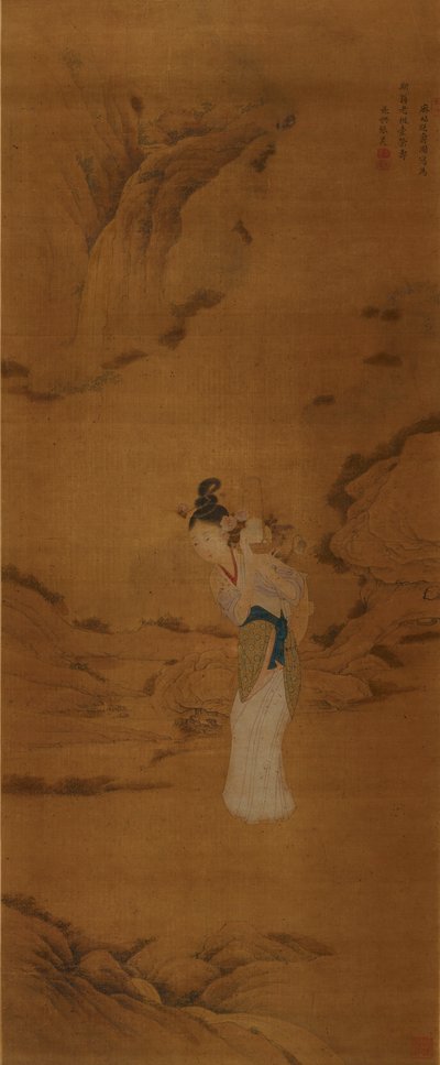 الإلهة ماجو مع سلة من الزهور ، أسرة تشينغ 1645-1911 بواسطة غير معروف