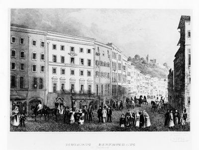 المنزل في سالزبورغ الذي ولد فيه موتسارت عام 1791 ، منتصف القرن التاسع عشر بواسطة غير معروف