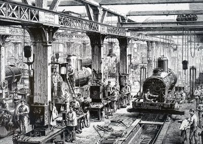 أرضية التصنيع في Societe Alsacienne de Constructions Mecaniques. بواسطة غير معروف