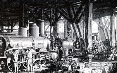أرضية التصنيع في Societe Alsacienne de Constructions Mecaniques. بواسطة غير معروف