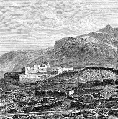 المسجد والربع المدمر من Bayazid Dogubayazit ، تركيا ، 1895 بواسطة غير معروف